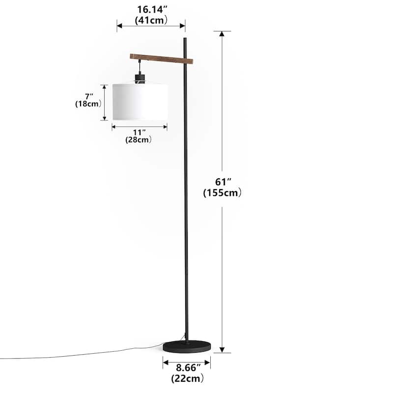 63" Metal Arched Floor Lamp With Pedal Switch, Soft Eye-Protection Light