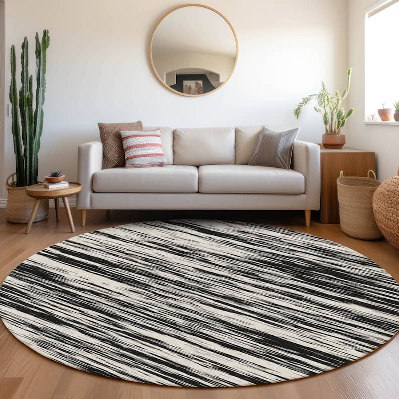Premium Washable Super Soft Casual Ombre Mayfield Rug - Black - 8' x 8'