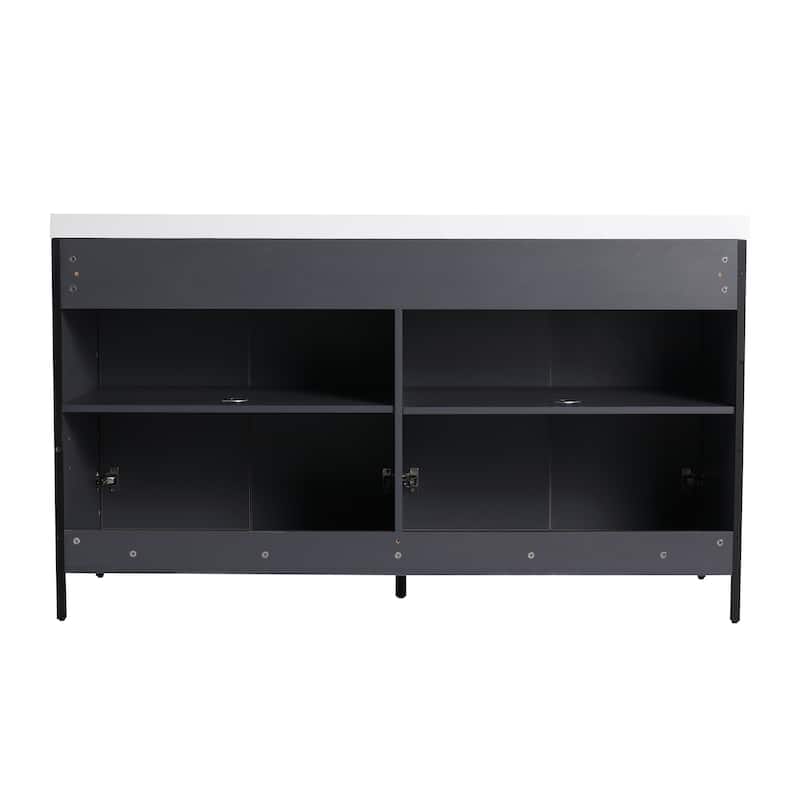 Freestanding Bathroom Vanity with Double Resin Sink