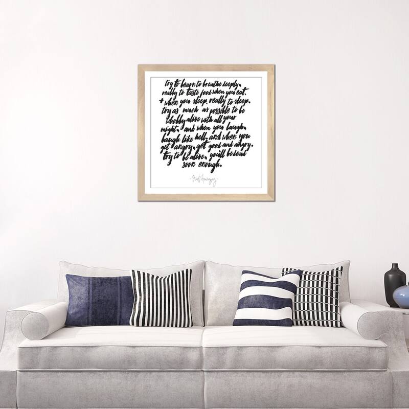 iCanvas "Hemingway Try To Be Alive Quote" by Honeymoon Hotel
