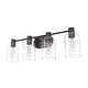 preview thumbnail 2 of 12, Hunter Lochemeade 4-Light Vanity Wall Light, Damp-Rated - Bathroom, Laundry - Modern Farmhouse, Contemporary, Industrial