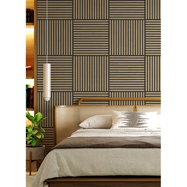 WallPops Acoustic Slat Wood Tile Natural Wall Panels - Bed Bath