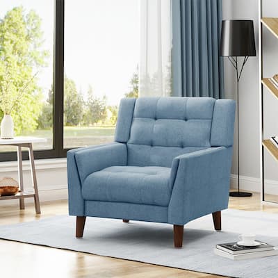 Mid Century Modern Fabric Arm Chair Blue - 30.50" x 32.50"