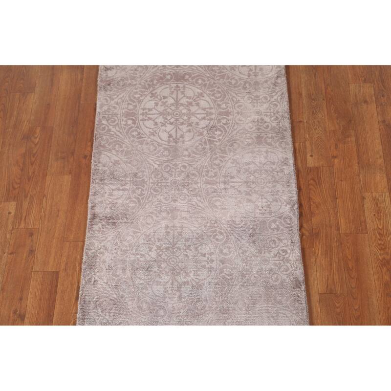 All-Over Geometric Modern Oriental Accent Rug Handmade Wool Carpet - 2'3"x 4'2"