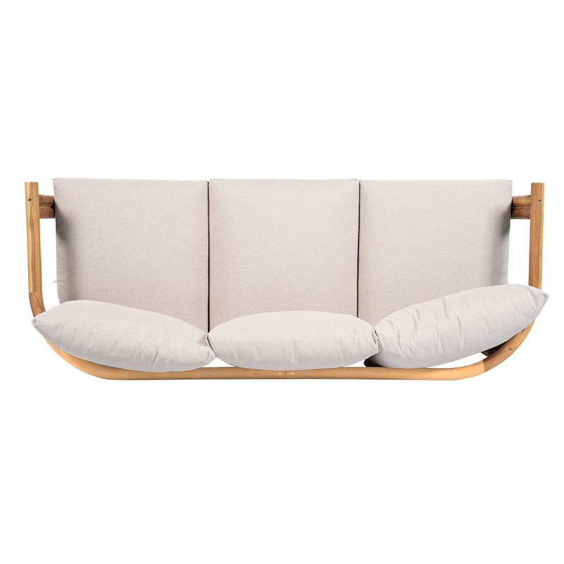 Christopher Knight Home - Outdoor Acacia Wood 3-Seater Sofa with Cushions