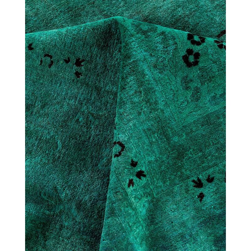 Contemporary Overdyed Wool Hand Knotted Area Rug - 10' 5" x 14' 8"