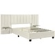preview thumbnail 4 of 31, Full/Queen Size Upholstered Platform Bed with Shelved Headboard