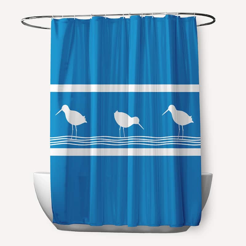 71 x 74-inch Birdwalk Animal Print Shower Curtain - Blue