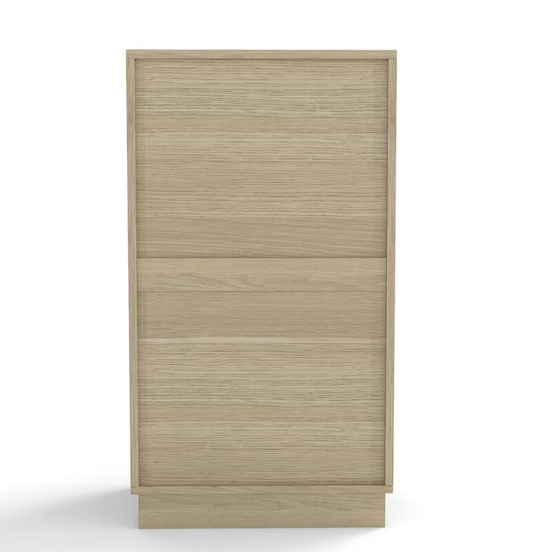 GDFStudio - Harper 13-Gallon Woodgrain Tilt-Out Cabinet with Textured Drawer & Hidden Waste Bin - 10-Gallon
