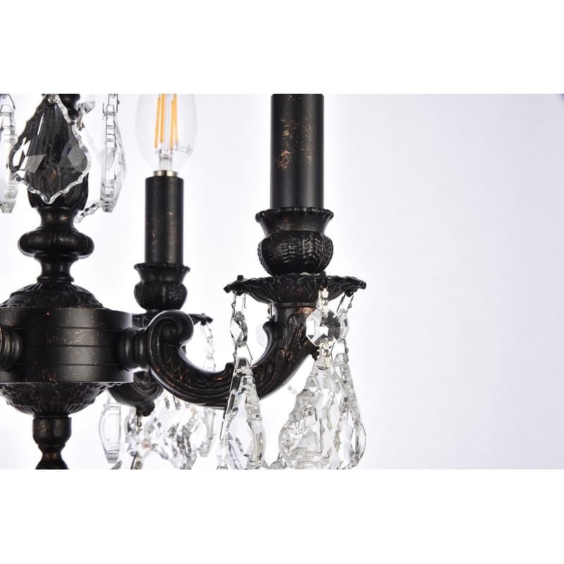 Somette Crystal 4-light Dark Bronze Finish Chandelier
