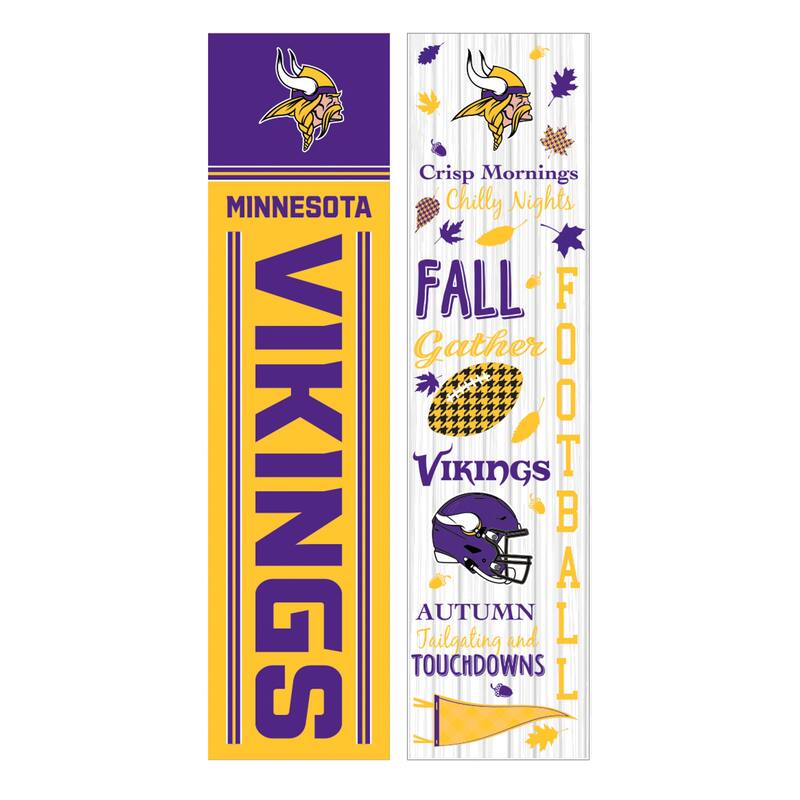 47" Double Sided Seasonal Porch Leaner, Minnesota Vikings - 47" x 11.25"