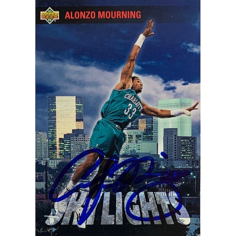 Alonzo Mourning 1993 Upper Deck Basketball Signed Card #468 Auto JSA COA - 8'6" x 11'6"