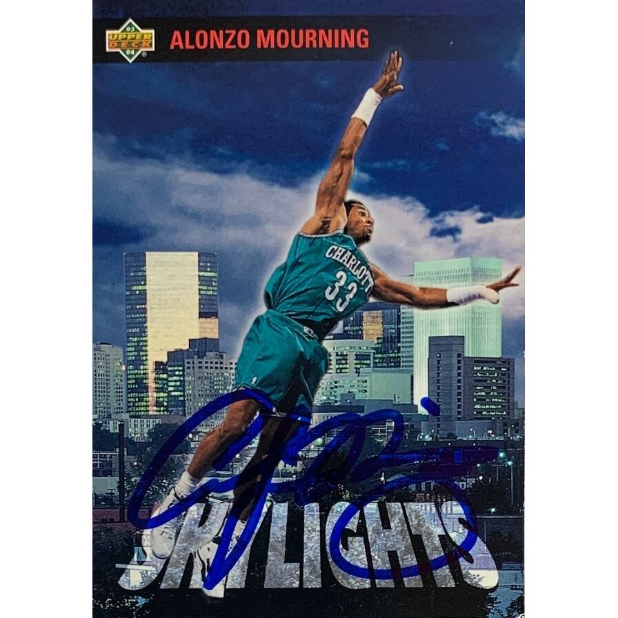 Alonzo Mourning 1993 Upper Deck Basketball Signed Card #468 Auto JSA COA - 8'6" x 11'6"