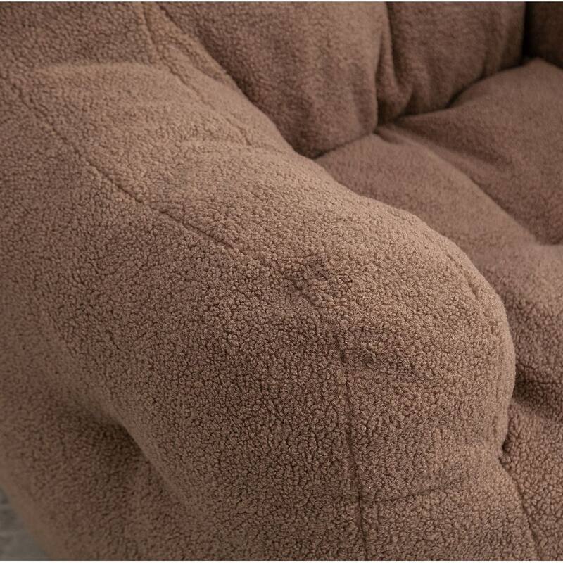 Soft Teddy Cloth Bean Bag Chair Tufted Foam Filling