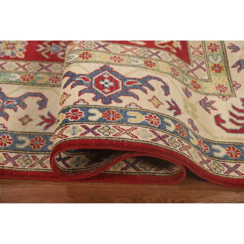 Red Kazak Area Rug Hand-Knotted Traditional Wool Carpet - 8'10"x 11'8"