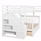preview thumbnail 28 of 44, Twin over Full L-Shaped Bunk Bed with Ladder, Staircase, and 3 Drawers