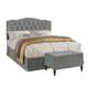CraftPorch 2 Piece Bedroom Set in Transitional Linen Button Tufted Upholstered Bed