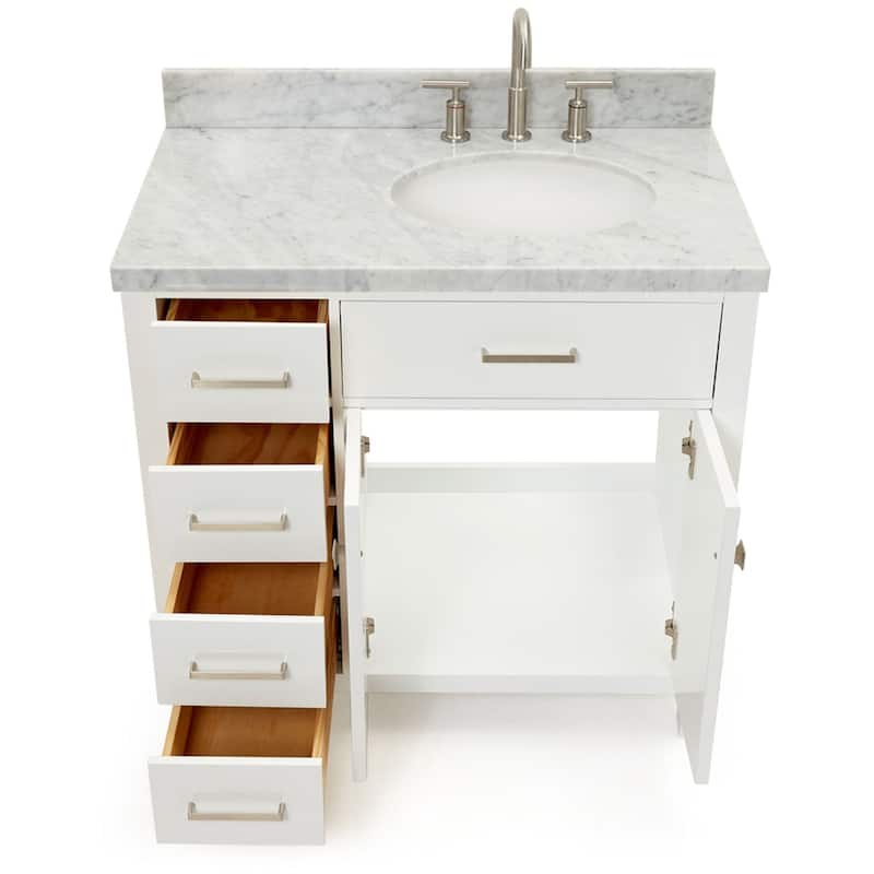 Ariel H037SRCWOVO Bristol 36" Thick Carrara Marble Vanity Top