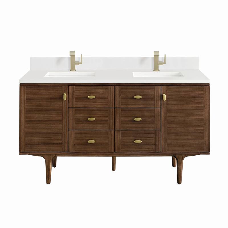 James Martin Vanities 670-V60D-1WZ Amberly 60" Double Basin Wood