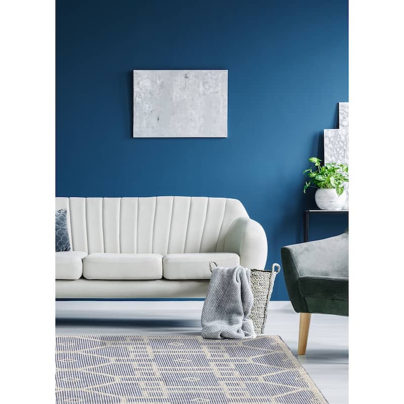 ECARPETGALLERY Braid weave Sienna Navy Wool Rug - 5'0 x 8'0