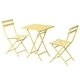 preview thumbnail 25 of 31, 3 Piece Patio Bistro Set of Foldable Square Table and Chairs