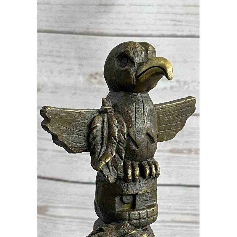 Native American Indian Totem Pole Bronze Sculpture Statue Original Art By Milo