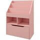 preview thumbnail 21 of 35, 3-Tier Kids Book Shelf Cabinet with 2 Storage Compartment and Large Drawer - 23.5" W x 11.75" D x 35.5" H