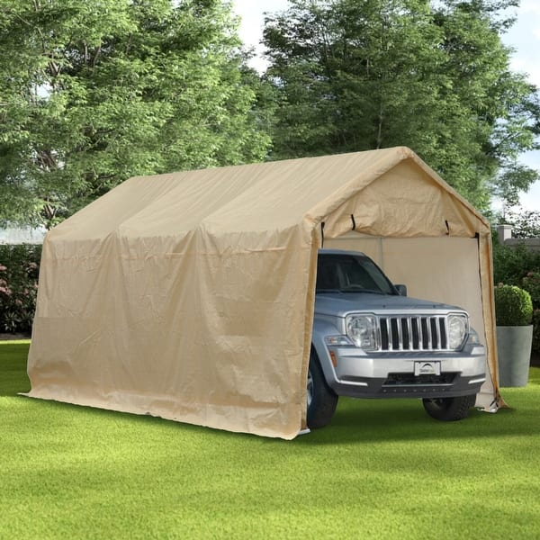 Ainfox 17x10ft Heavy Duty Enclosed Carport Canopy With Sidewalls Waterproof Garage Car Shelter Storage Shed Overstock 31269329