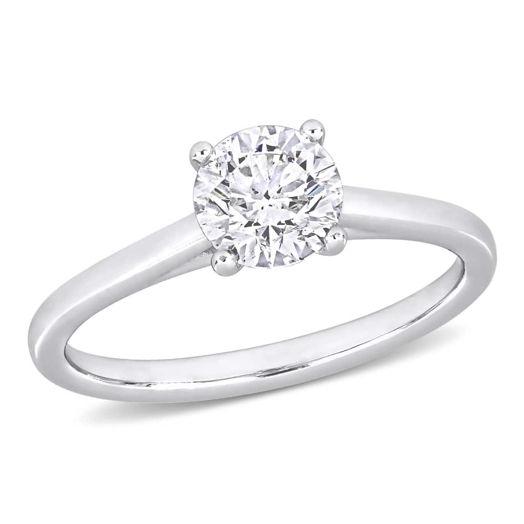 Miadora White Platinum 1ct TDW Certified Diamond Solitaire Engagement Ring (GIA)