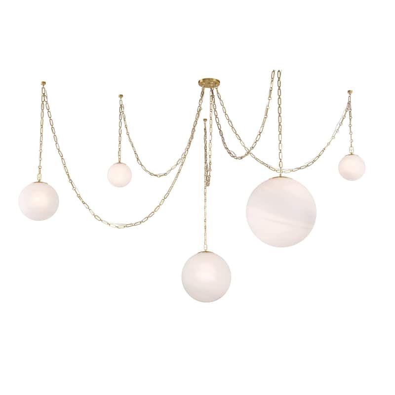 Minka Lavery 5219 Marbelle 5 Light 85" Wide Multi Light Pendant with