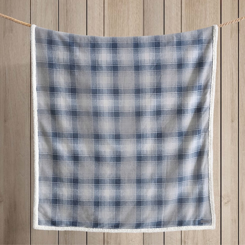 Eddie Bauer Ultra Soft Plush Fleece Reversible Oversized Throw Blankets