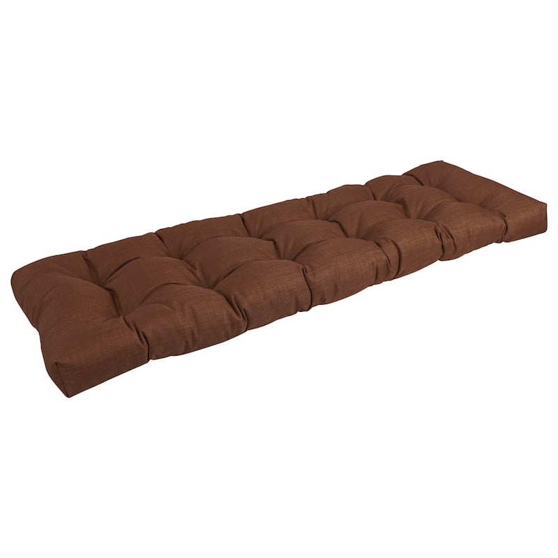 Tufted Indoor/Outdoor Bench Cushion (Multiple widths from 46 to 60 inch) - 60" wide - Cocoa