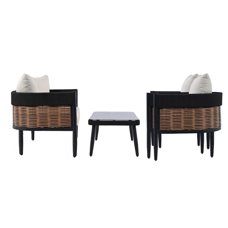 Safavieh Outdoor Living Harrison 4-Piece Set - 52"W x 28"D x 26"H