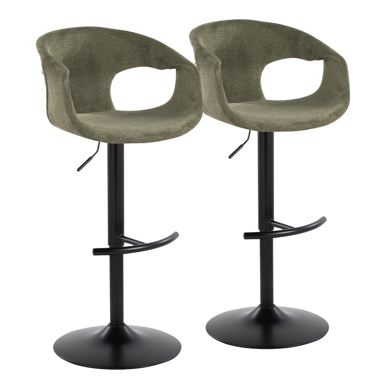 Porch & Den Saurya Adjustable Bar Stool with Rounded T Footrest (Set of 2)