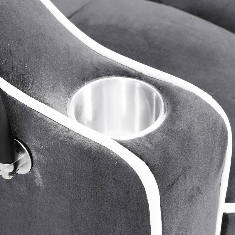 Multi-functional Pullout Sofa Bed, Dark Gray, Velvet, 55x35x31 inches