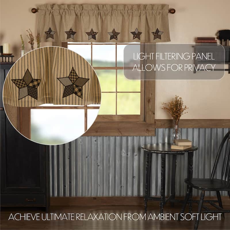 Farmhouse Star Applique Valance