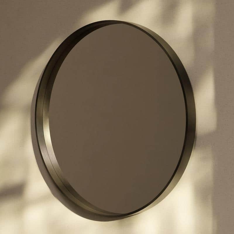 High Quality Wooden Frame Farmhouse Traditional Style Round Wall Mirror