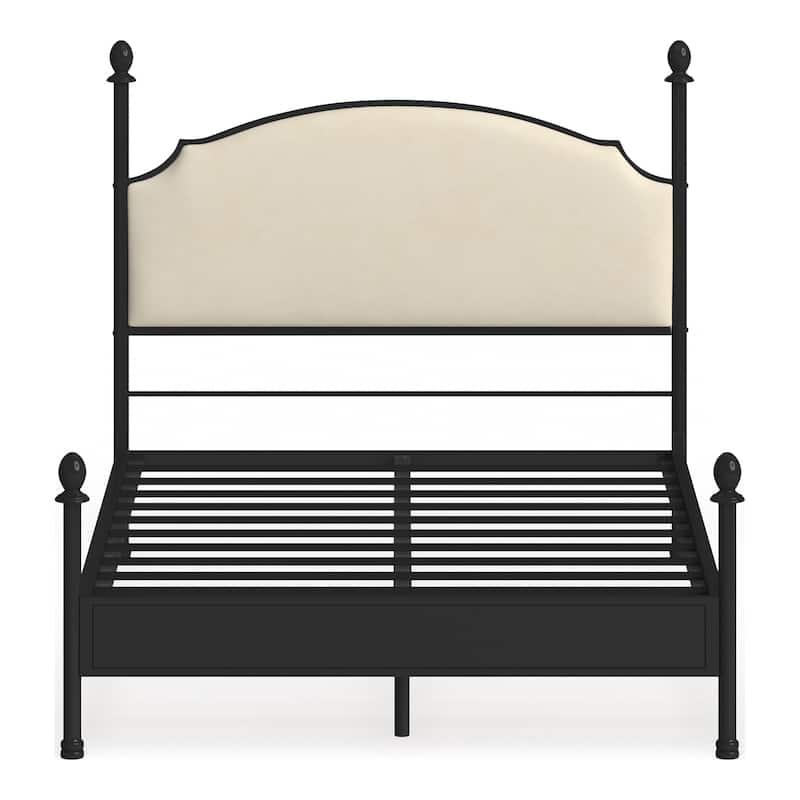 The Gray Barn Epona Modern Curved Metal Four Poster Bed