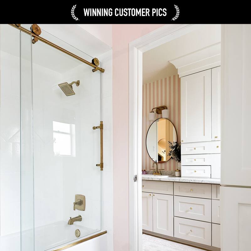 VIGO Elan Hart 56" to 60" W x 66" H Frameless Sliding Tub Door