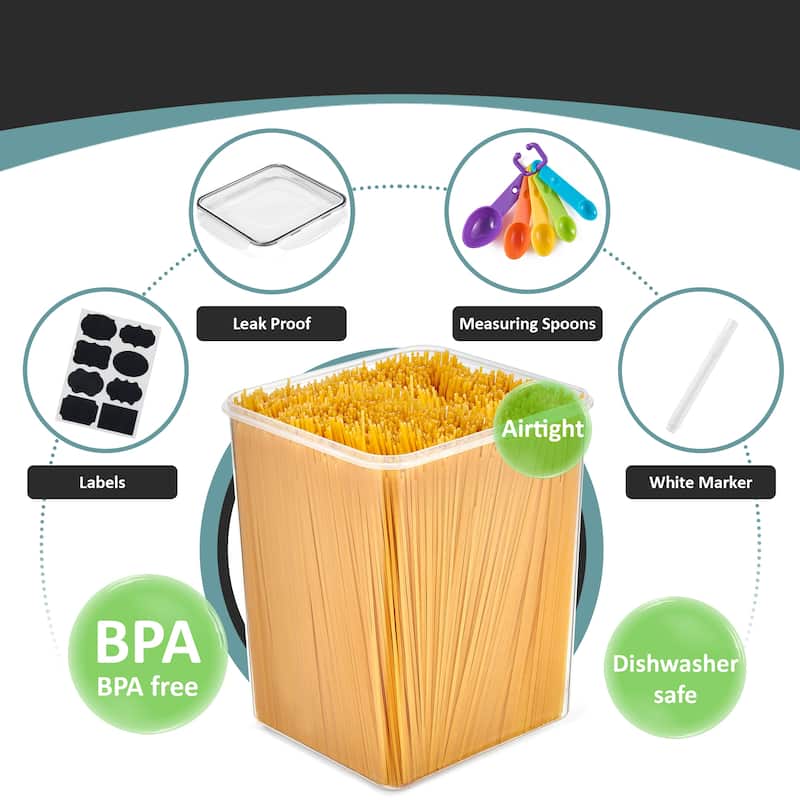Sorbus Airtight Dry Food Storage Containers with Lids, Labels and Marker BPA Free Kitchen Pantry Organizer - 2 Pack