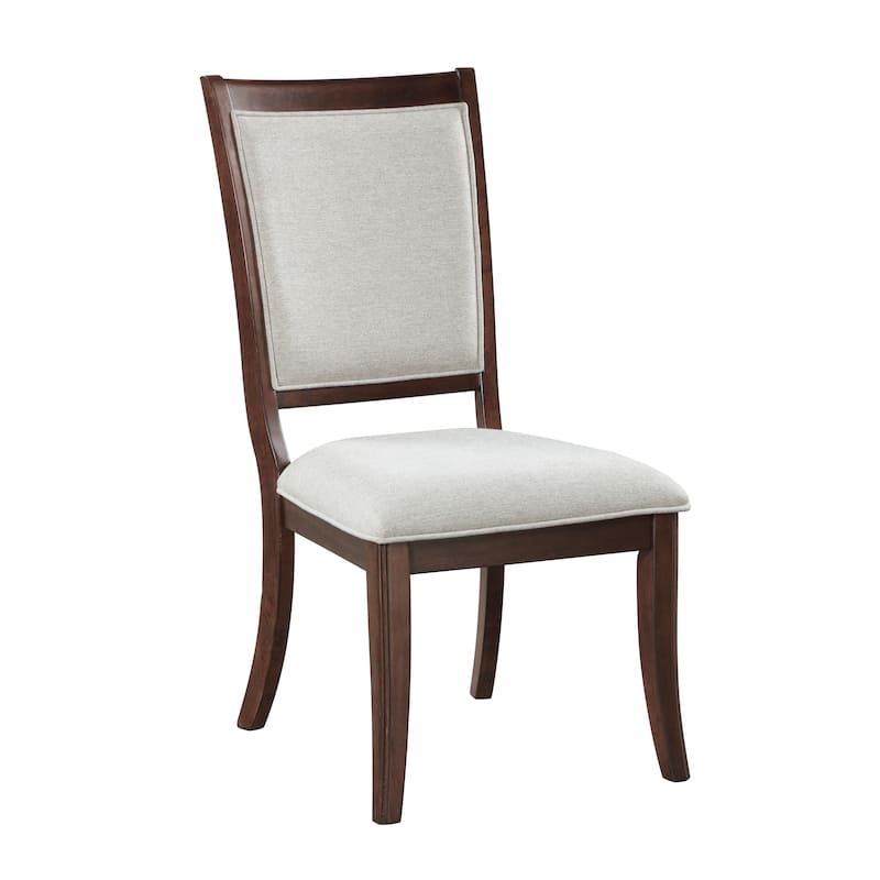 Traditional Dining Side Chairs Set Of 2pc, Wooden Upholstered Seat Formal Chairs