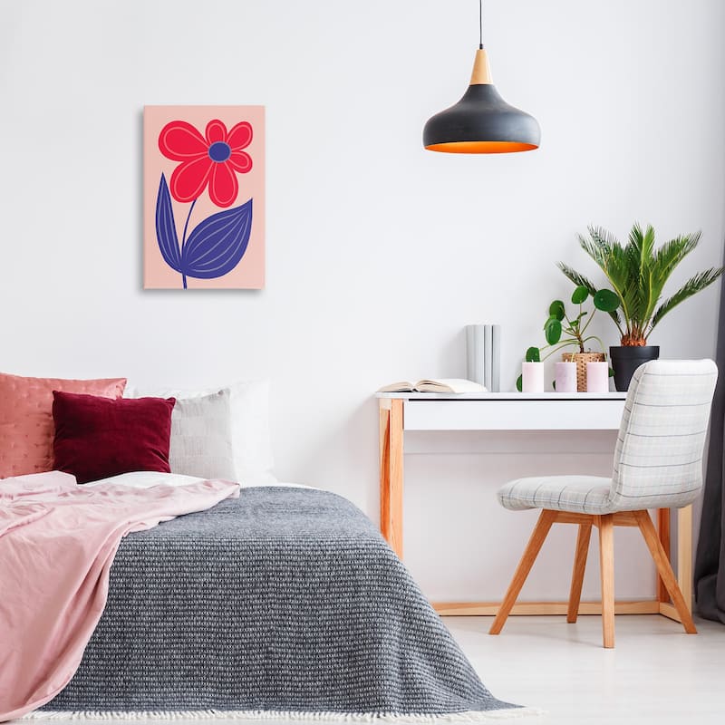 Stupell Playful Bold Red Daisy Canvas Wall Art Design By Martina Pavlova