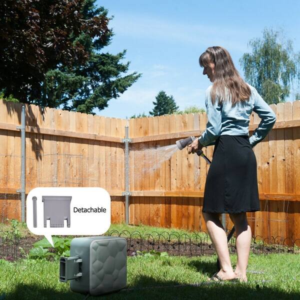 Shop Costway 65 Garden Water Hose Reel Retractable Automatic Wall Mounted Ground W Spray Gun As Pic Overstock 19587711