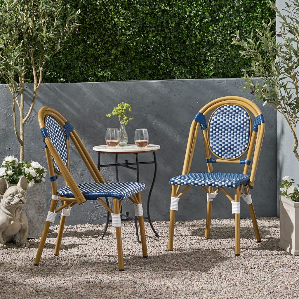 Remi Outdoor French Cafe Style Chairs (Set of 2) by Christopher Knight Home