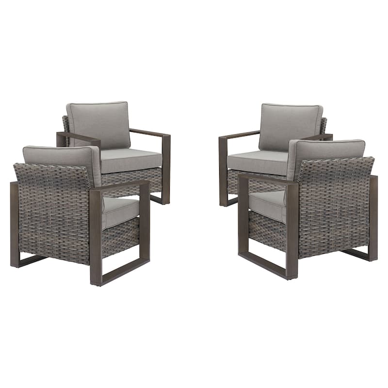 Pocassy 4 Pieces Outoor Patio Chairs Club Chair Set