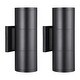 2 Pack LED Cylinder Up Down Wall Light Outdoor, 22W Waterproof, Porch ...