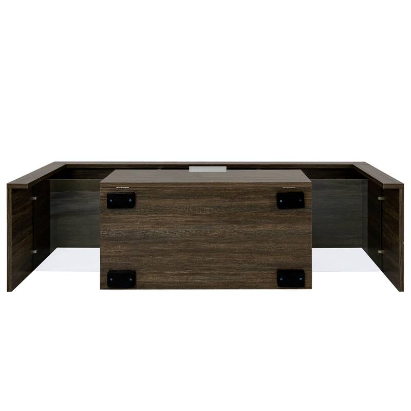 51" TV Stand with Glass Shelf & LED for TVs Up to 55"