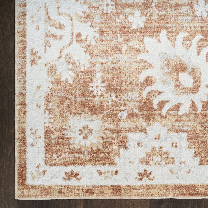 Nourison Astra Machine Washable Indoor only Persian Area Rug - 5' 3" x 7' - Copper - Rectangle