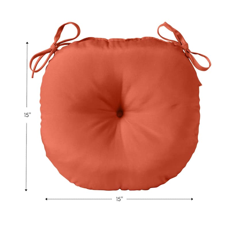 Outdoor 15-inch Round Rust Bistro Chair Cushions (Set of 2)