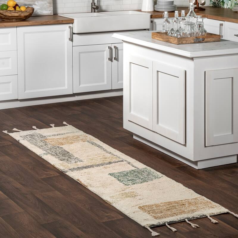 Rancho Abstract Area Rug - 2' x 8' - Ivory - Runner